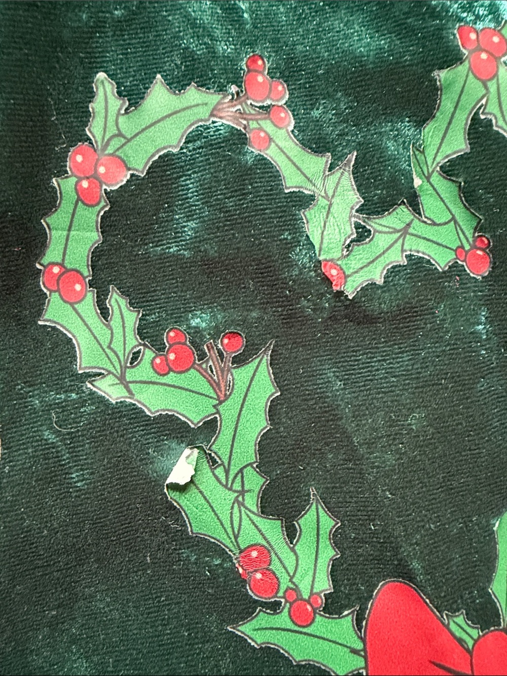 Her Universe Dark Green Velvet Holiday Mickey Dress with Cream Sleeves - Picture 4 of 5